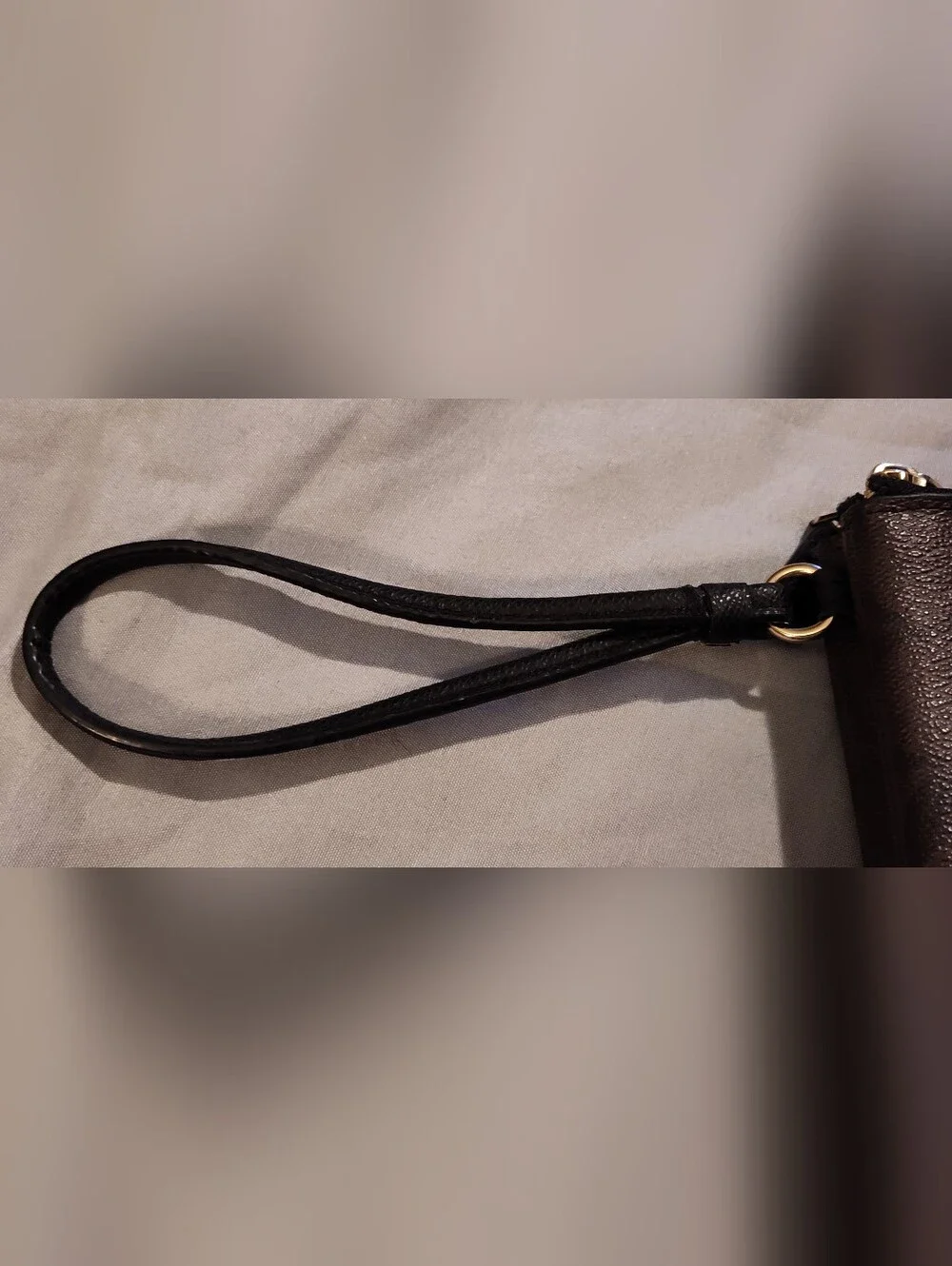 Like-New! COACH Double Zipped Wristlet In Brown Signature Wristlet